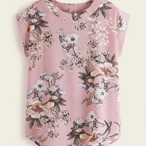 Pink floral blouse